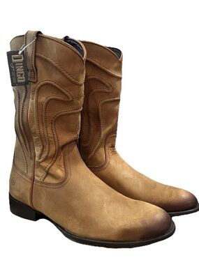 Dingo Men's Montana Embroidered Natural Western Boots DI316 Size 10 D NIB